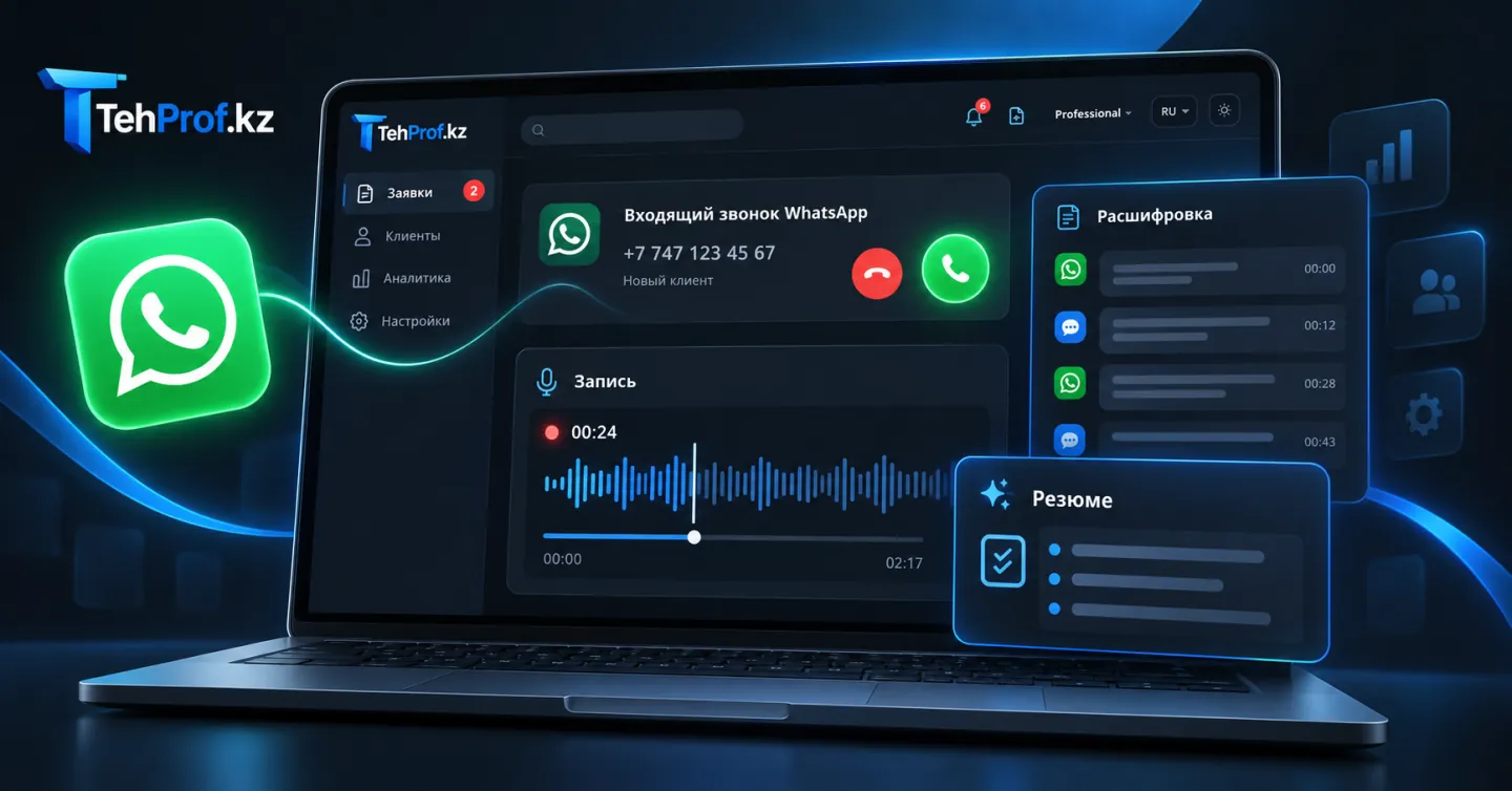 WhatsApp Calls в TehProf.kz Support